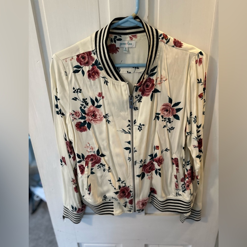 Grace & Lace Floral Bomber Jacket